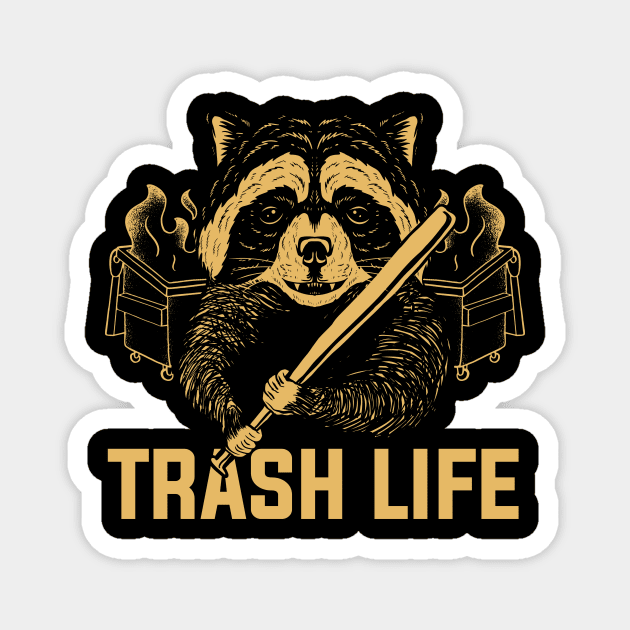 Raccoon Trash Life Magnet by Cosmo Gazoo