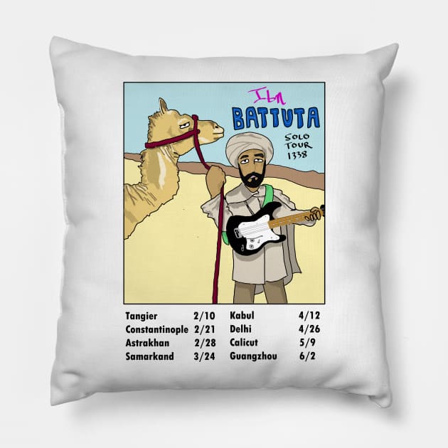 Ibn Battuta Solo Tour Pillow by EasleyDesigns