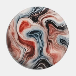 Red, orange and black suminagashi marble pattern Pin