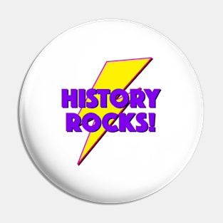 HISTORY ROCKS! LIGHTNING LOGO SLOGAN FOR TEACHERS, LECTURERS ETC. Pin