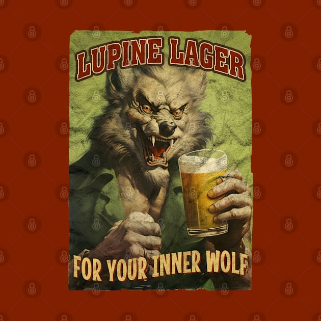 Lupine Lager - Retro werewolf beer by Dazed Pig