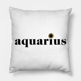 Aquarius Sunflower Zodiac Pillow