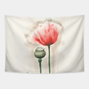 Red popy flower Tapestry