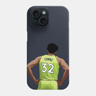 Karl-Anthony Towns Vector Back Green Phone Case