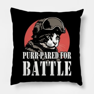 Cat Warrior Paws Purr Funny Retro Pilot Pillow