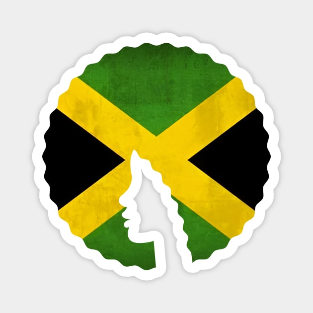 Afro Hair Woman with Jamaica Colors, Black History Magnet by logiamerch