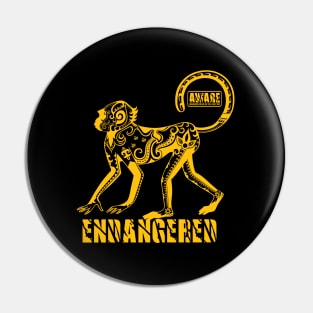 Endangered Tattoo Monkey Aware Pin