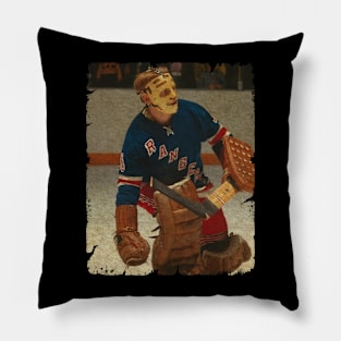 Gilles Villemure, 1974 in New York Rangers Pillow