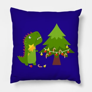 Tree Rex Christmas Dino Pillow