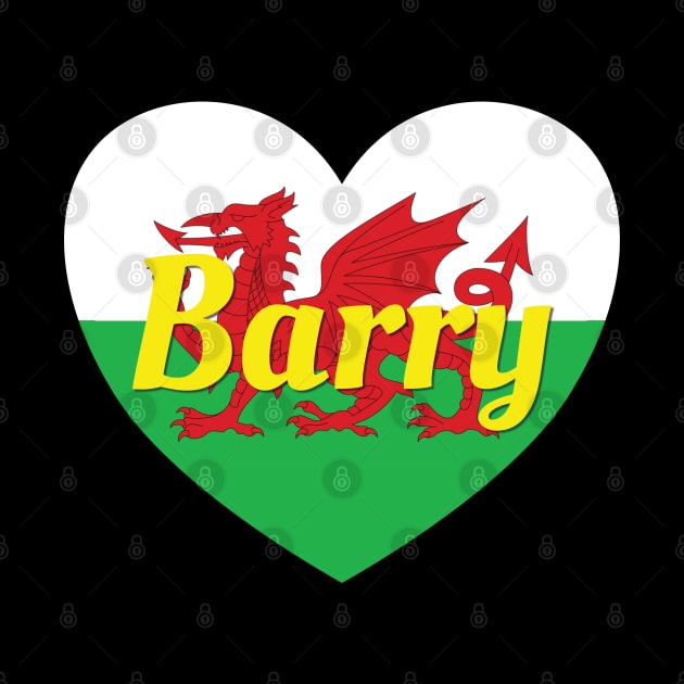 Barry Wales UK Wales Flag Heart by DPattonPD