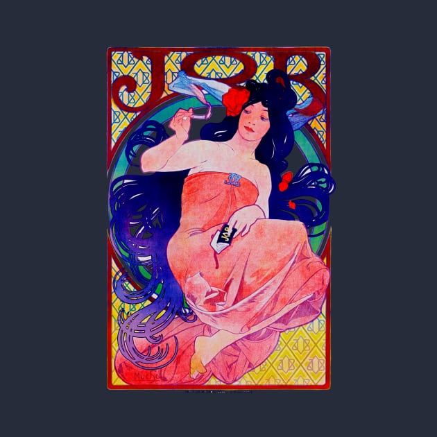 Job cigaratte by Alfons Mucha 1898 by indusdreaming