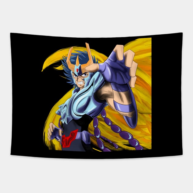 phoenix saint ikki, in athena myth cloth in saint seiya ecopop Tapestry by jorge_lebeau