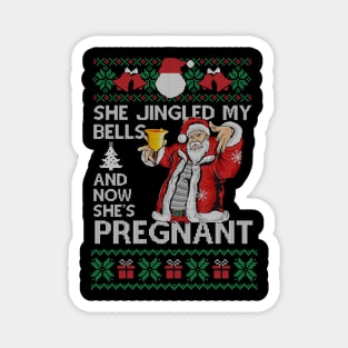 She Jingled My Bells And Now She's Pregnant, Funny Christmas Gift For Dad Magnet