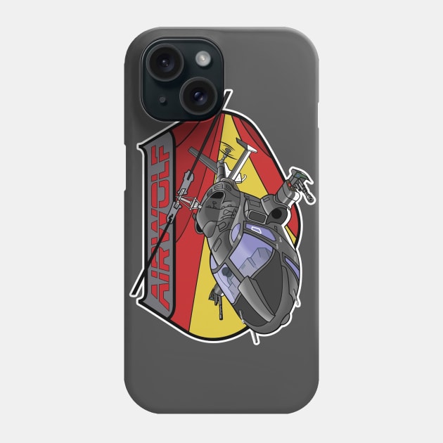 The 80s Super Helicopter Phone Case by Meta Cortex