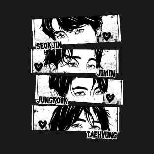 Seokjin, Jimin, Jungkook, and Taehyung Vocal Line Grunge Style T-Shirt