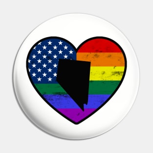 Nevada United States Gay Pride Flag Heart Pin