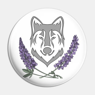 Lupine Wolf Design Pin