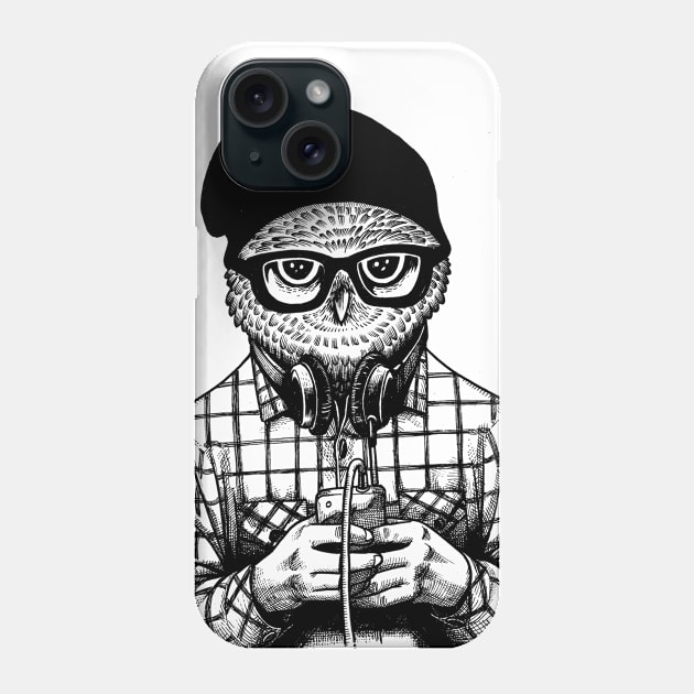 Cool Hipster Owl Phone Case by ES427