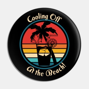 Summer Vacation Cooling Off at the Beach Drink with Ice Pin