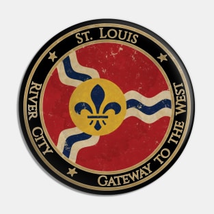 Vintage Saint St Louis USA United States of America American Missouri State Flag Pin