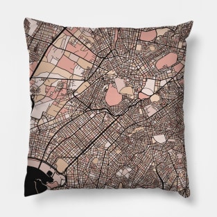 Athens Map Pattern in Soft Pink Pastels Pillow