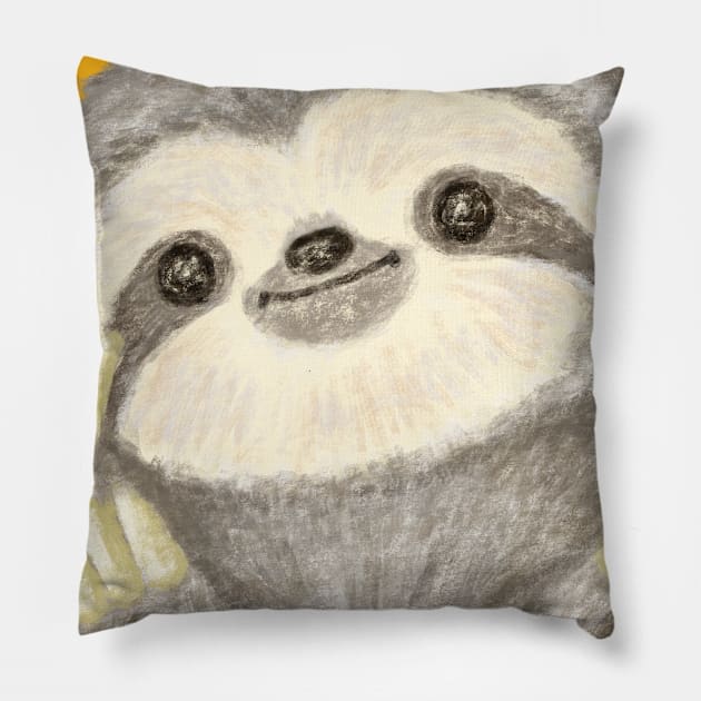 mischievous sloth Pillow by sanogawa