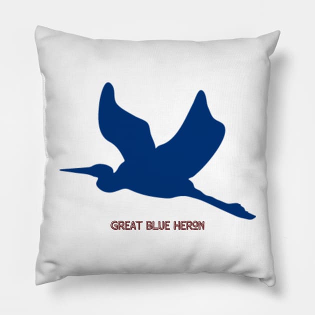 Great Blue Heron Pillow by Magic Acorn Records