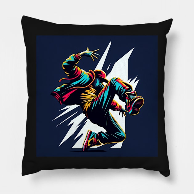 Rhythm and Flow: The Breakdance Beat Pillow by heartyARTworks