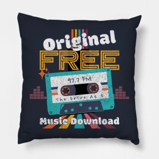 "Original Free Music Download" 80s Cassette Tape Tee Pillow