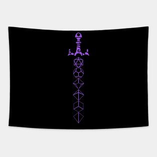 Purple Minimalist Polyhedral Dice Set Sword Tabletop Roleplaying RPG Gaming Addict T-Shirt Tapestry