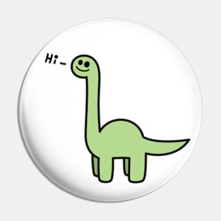 Brachiosaurus Dino Says Hi Green Pin