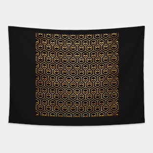 Art Deco Gold Foil Skulls Tapestry