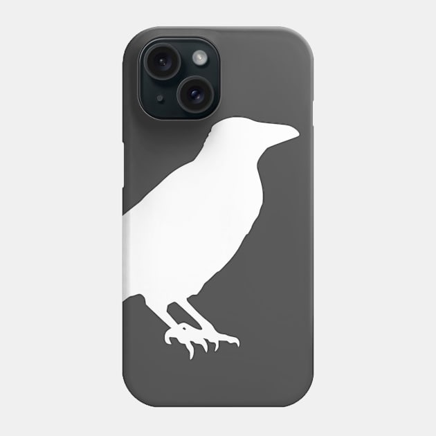 Raven bird - white Phone Case by TinyPrinters