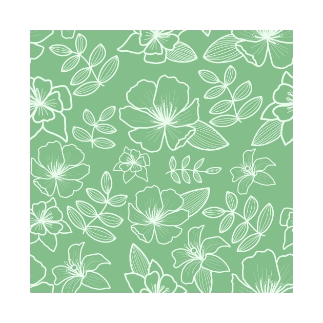 Dainty Green Floral Pattern by ally1021