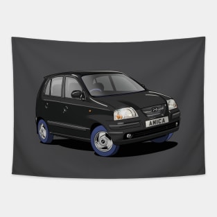 Black Hyundai Amica city car Tapestry