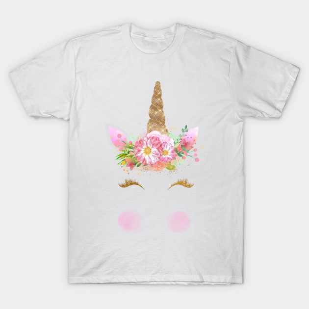 Premium Cute Unicorn Face Girl S T Shirt Unicorn T Shirt
