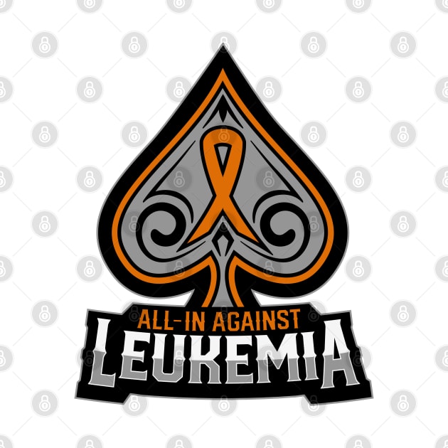 All In Against Leukamia - Orange Poker Charity Ribbon by LuckyDuckPoker