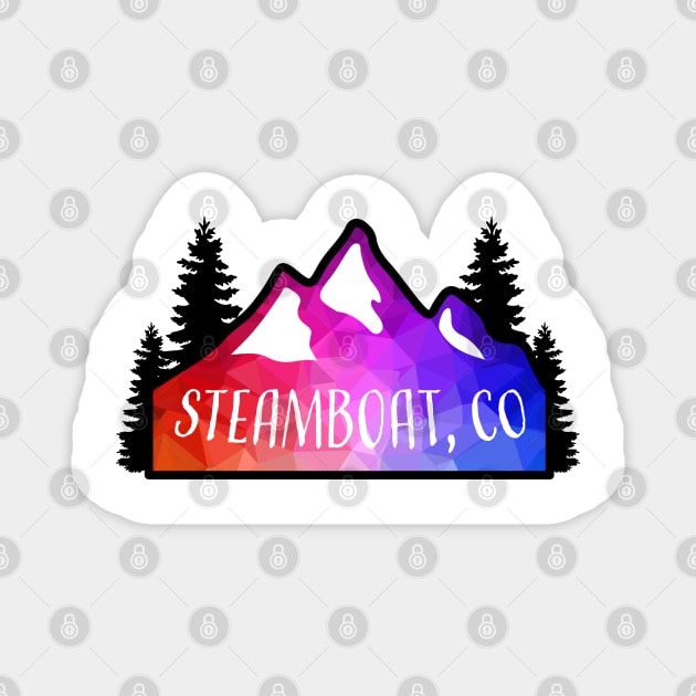 Geometric Colorful Mountain Steamboat, Colorado Magnet by KlehmInTime