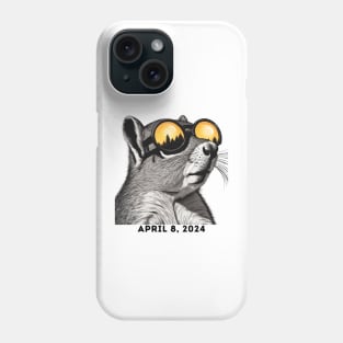 2024 Total Solar Sun Eclipse Watching Squirrel April 8 Phone Case