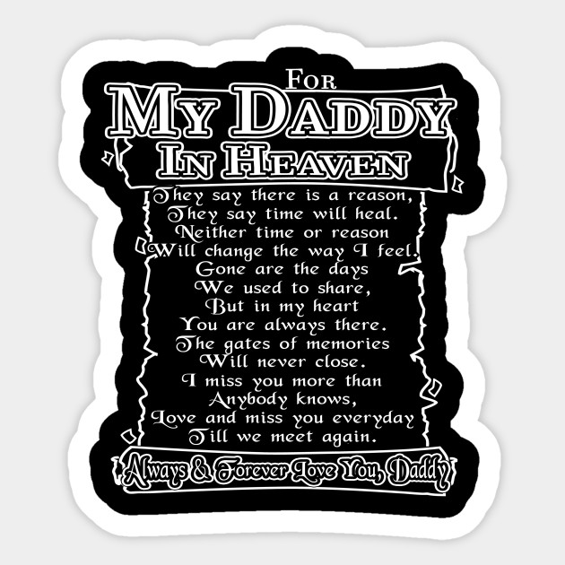 For My Daddy In Heaven Missing Dad Poem Father S Day Gift Idea