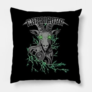 Lightning Capricorn (green) Pillow