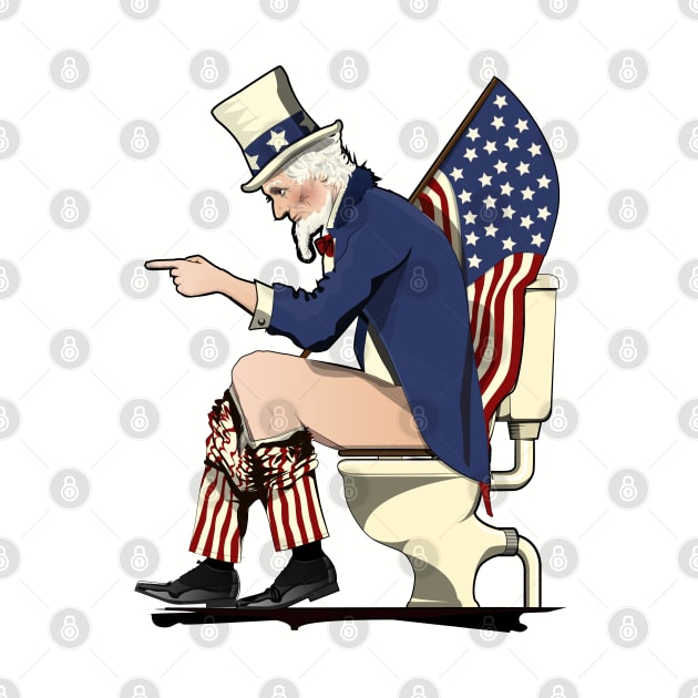 Uncle Sam on the Toilet by InTheWashroom