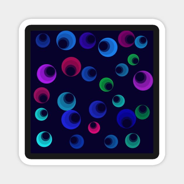 Abstract Circles Multicolor Magnet by Klssaginaw