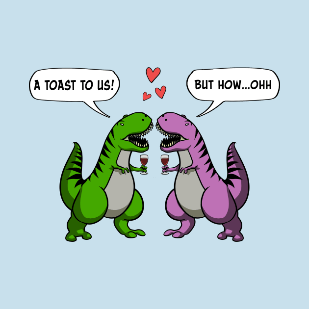 Toast To Us T-Rex Dinosaur Wedding Funny Wine by underheaven