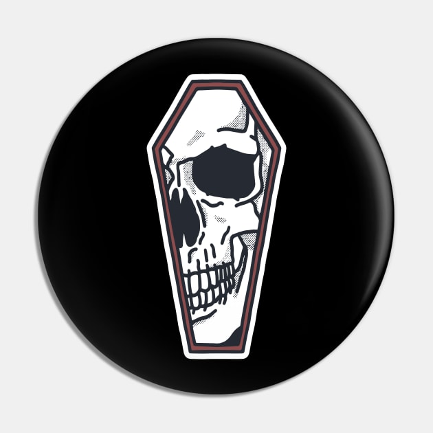 Skull Coffin Artwork Pin by Merchsides