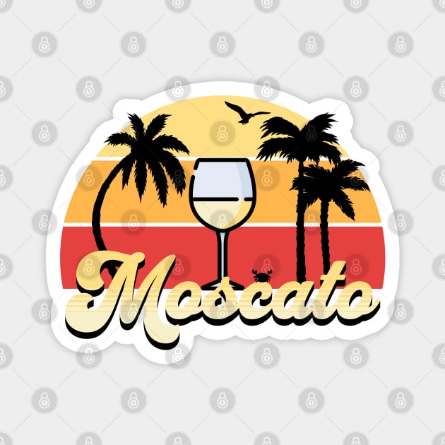 Retro Sunset Moscato Wine Magnet by HolidayBug
