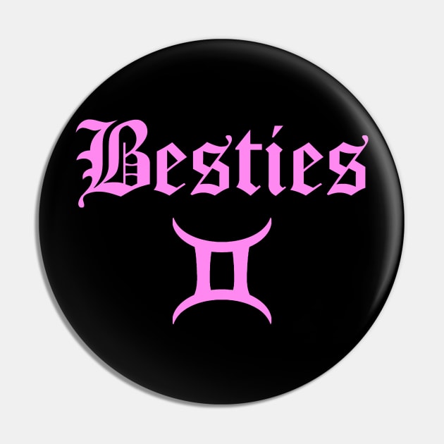 Besties Friends Birthday June Gemini Zodiac Pin by btcillustration