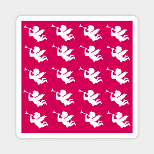 Cherub angels regular pink pattern Magnet