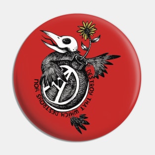 Destroy That Which Destroys You - Anarchist, Radical, Bird Pin