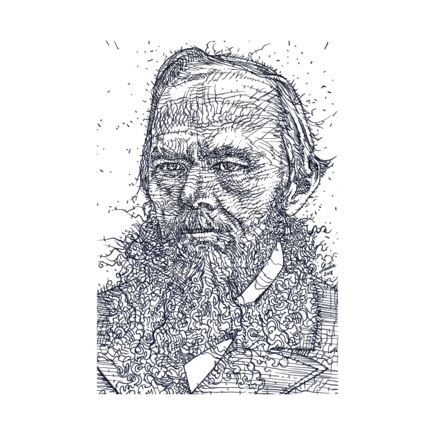 FYODOR DOSTOEVSKY ink portrait by lautir